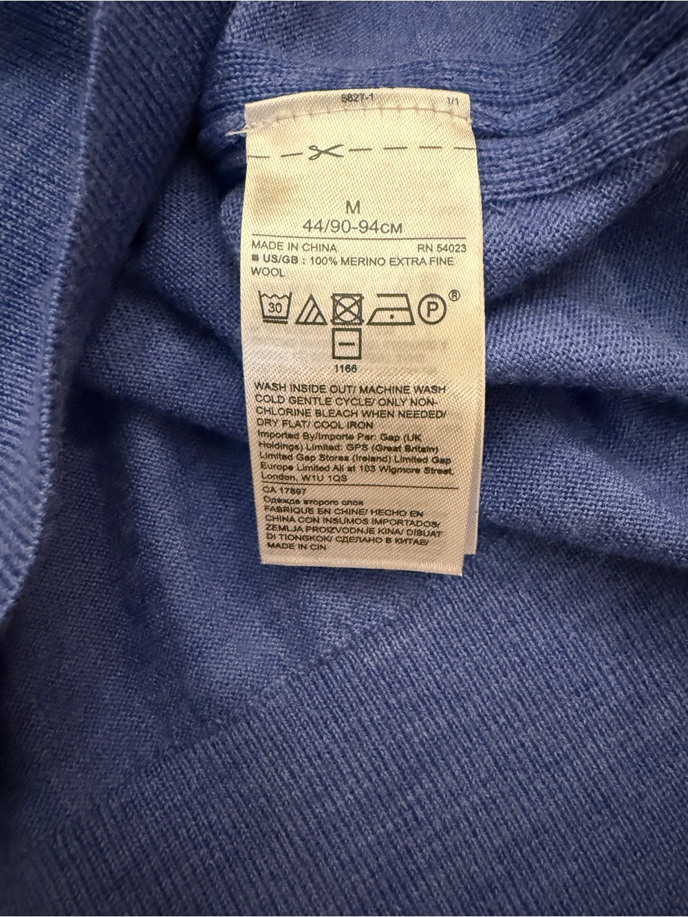 Banana Republic Extra Fine Merino Wool Sweater Cornflower Blue Medium - Picture 7 of 7
